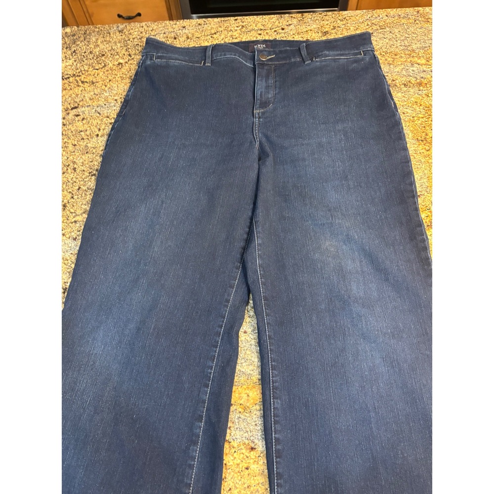 NYDJ Teresa‎ Wide Leg Jeans Burbank Wash Lift Tuck Technology Blue Denim Size 16